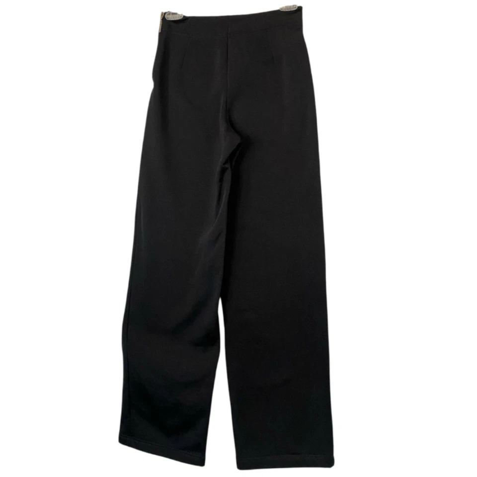 Y2K Carushka Bodywear Black Wide Leg Straight Pants Size Small Fleece Lined - Image 4 of 4