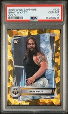 2025 TOPPS CHROME SAPPHIRE WWE BRAY WYATT #126 GOLD Refractor /50 PSA  10