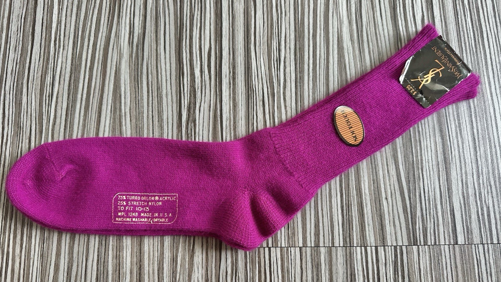 Calze Chaussettes NOS vintage YLS Yves Saint Laurent magenta adatte taglia 10 13