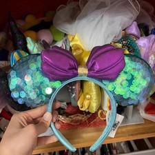 Minnie Ears Little Mermaid Ariel Purple Iridescent Disney.Parks Headband US