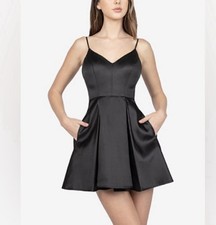 B.Darlin Black Pleated Mini Dress Juniors Size 3/4 Homecoming Dance Party