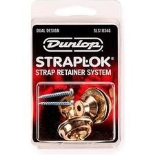 Dunlop Dual Design Gold Straplok Retainers - Ultimate Security for Your Guitar