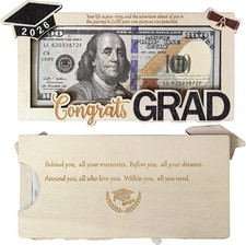 2026 Graduation Gifts Money Holder, Wooden Congrats Grad DIY Money Cash Wallet,