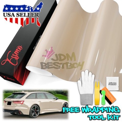 ESSMO PET Super Gloss Khaki Milan Car Vehicle Vinyl Wrap Decal Glossy Like Paint