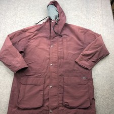 Giacca vintage Woolrich uomo grande marrone con cappuccio parka cappotto esterno robusto Macao