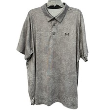 Under Armour Men  s 2XL Gray HeatGear Polo Shirt Loose Fit Short Sleeve Golf