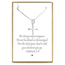 Dainty Sterling Silver Cross Necklace for Women, Confirmation Gift Necklace...