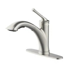 Glacier Bay Hemming Single Handle Pull-Out Kitchen Faucet Stainless Steel