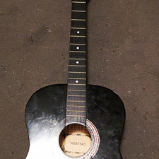 YASATEAO Dreadnought Acoustic Guitar Full Size 6-String Right-Hand Black 19F