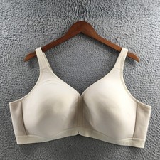 Cacique Lightly Lined No-Wire T-Shirt Bra Womens 48DD Off-White Adjustable Strap