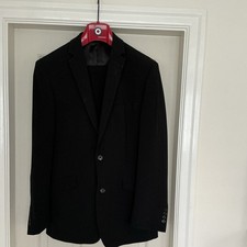 Lambretta Men’s Black 2 Piece Suit Stretch 40R Jacket 32" Waist 32" Leg