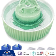 Cupcake Cat Water Fountain - 71oz Ceramic Dispenser with Dual Filtration
