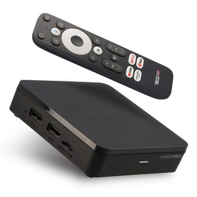 RED 360 X100 PRO+ 4K Streaming Box mit Google TV OS, Android TV 12 2GB RAM, 32GB