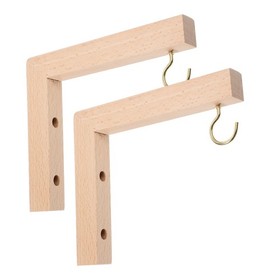 2 Pcs Wooden Wall Mounted Plant Hook Bracket for Hanging Bird Feeders