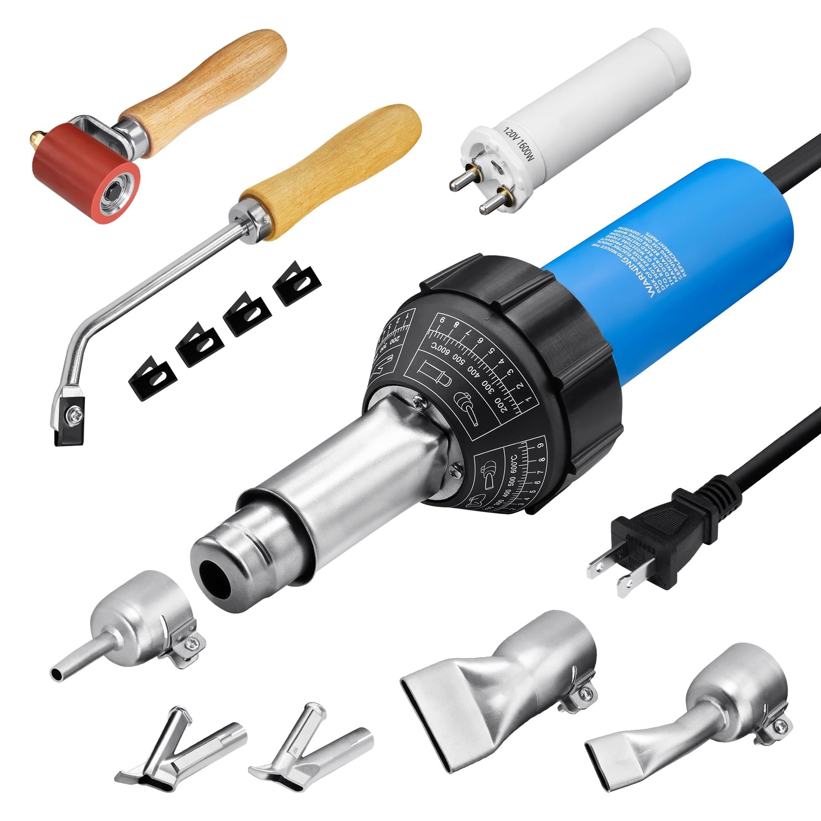 Hot Air Plastic Welder 1600W Plastic Welding Roofing Kit 110V, Vinyl PVC TPO ...