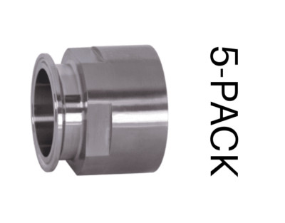 5-Pack Dixon 22MP-R75 316L Sanitary Clamp Adapter 3/4  Tube x 3/4  Fnpt