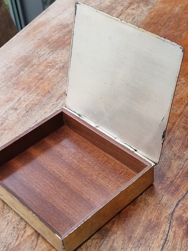 Art Deco Metall Holz Dose 20er 30er Bauhaus Schatulle geometrisches design - Picture 7 of 11
