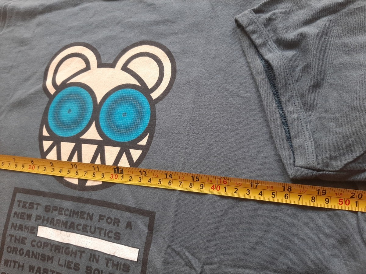 RADIOHEAD Vintage '90s Blue T Shirt L Tour Alternative Rock