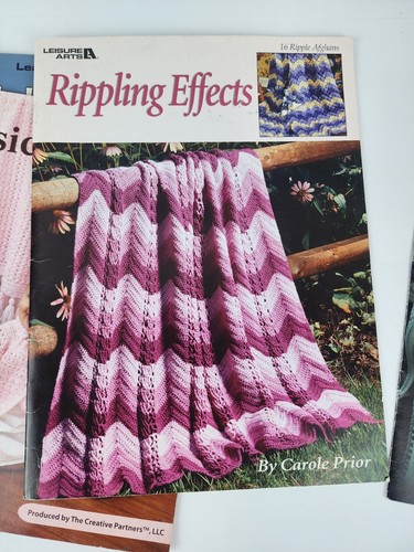 Lot 4 Vintage Leisure Arts Afghan Magazines Knit Crochet Leaflets Baby Blankets - Picture 5 of 15