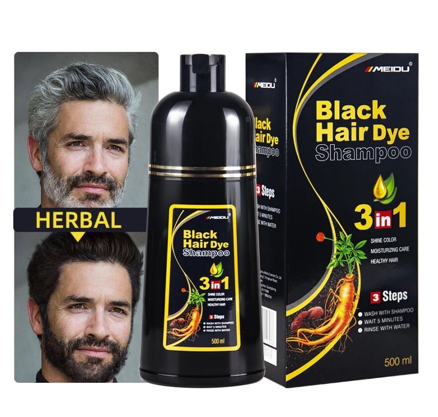 Black Hair Dye Shampoo 3 in 1 Hair Shampoo Instant Hair Dye Herbal