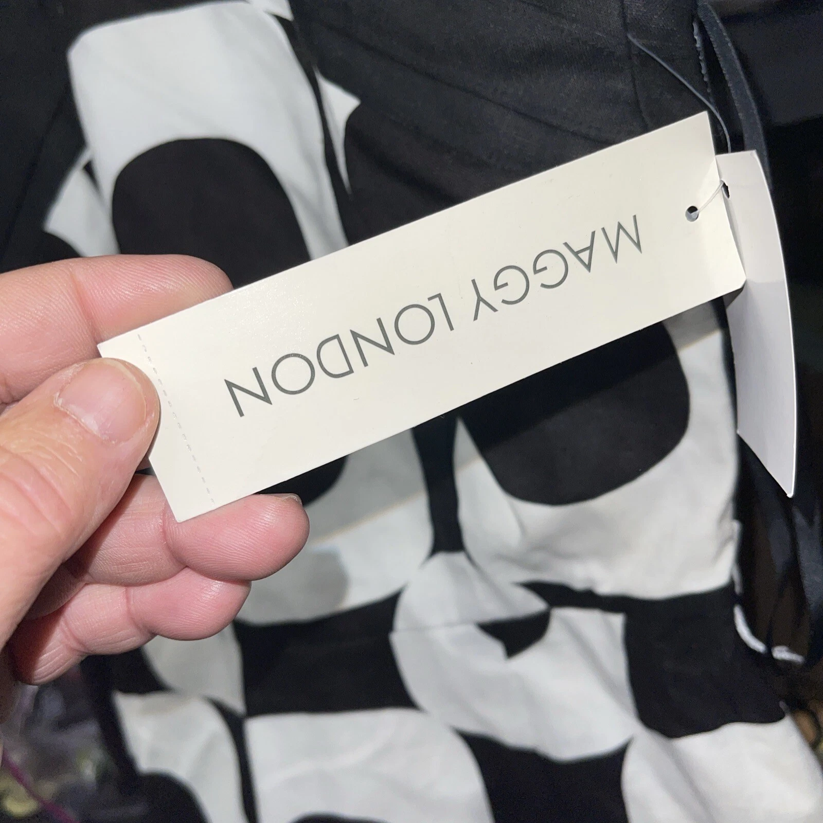 OFF WHITE Abito donna Maggy London taglia 4 nero bianco sporco