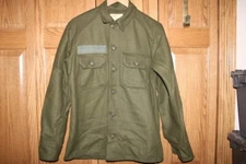 US Military Issue Vintage Wool COLD WEATHER Heavy FIELD Winter SHIRT Small