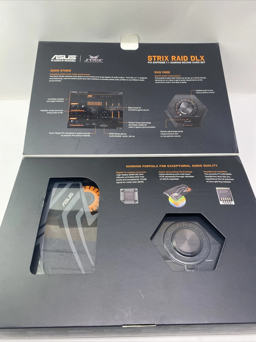 Asus Strix Raid DLX PCI Express 7.1 Gaming Sound Card High Performance Set NEW