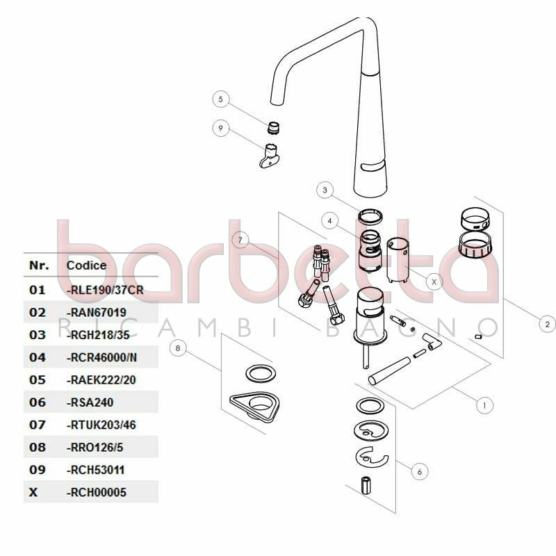 RICAMBIO NR. 10 AERATORI CACHE' M 16,5x1 TT-V COIN SLOT NOBILI RAEK222/20
