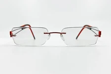 Silhouette Titanium Red Black Rimless Eyeglasses Frames 9244