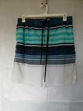 Zeroxposur Men  s Shorts Board Swim Trunk Zipped Pockets Adjustable Striped Sz L