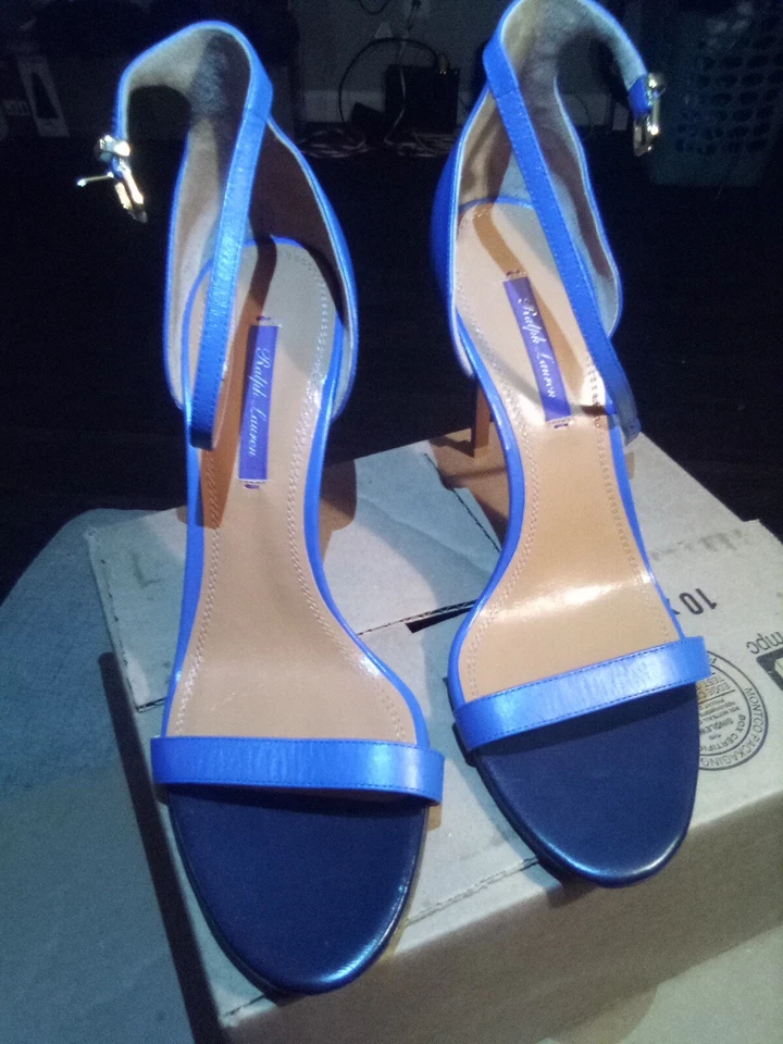 Sandalia Ralph Lauren Sonika de cuero napa etiqueta púrpura Foto 2 de 4