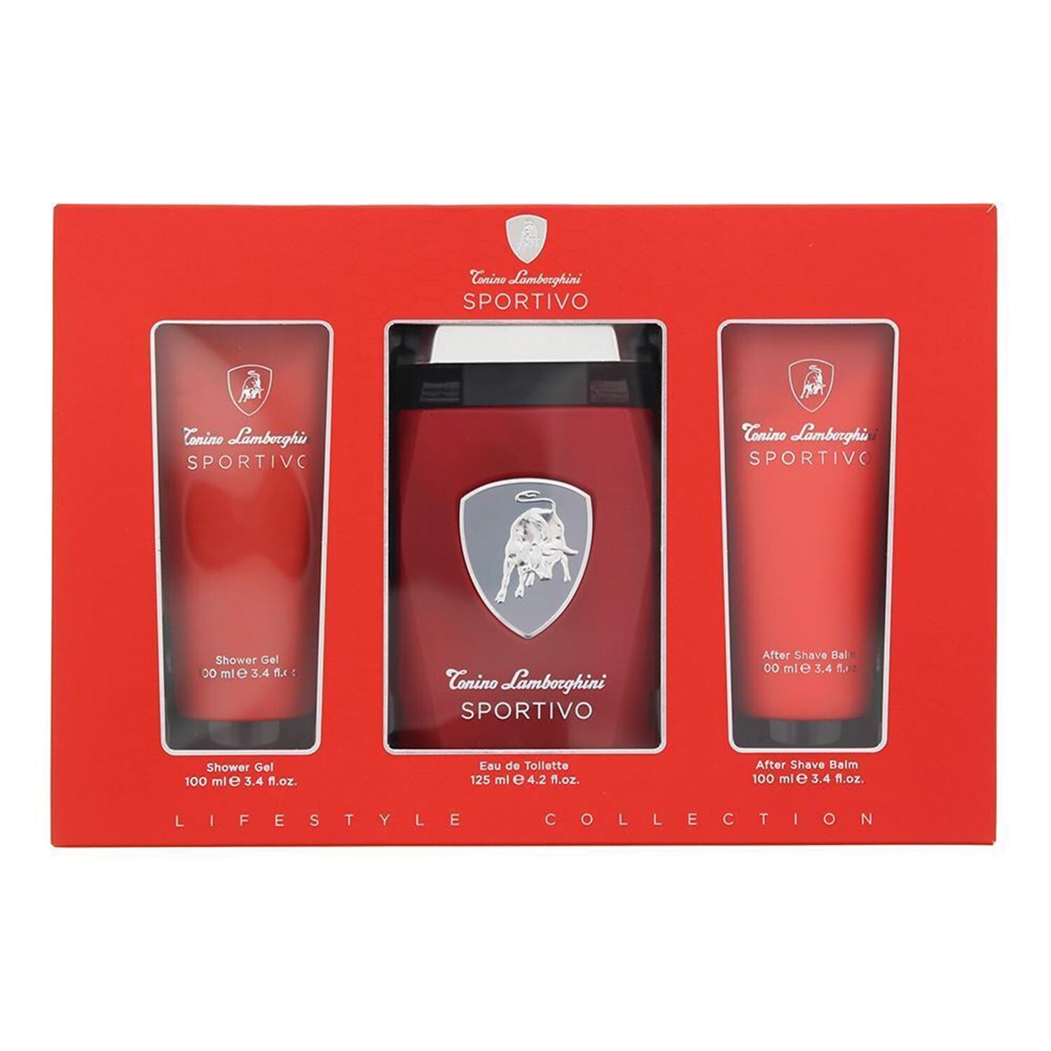Tonino Lamborghini Sportivo Eau De Toilette 125ml Spray Gel De Baño 100ml Balsam