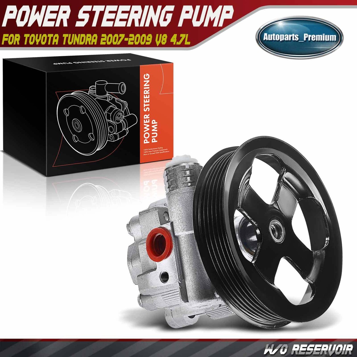Power Steering Pump w/ Pulley for Toyota Tundra 4.7L 2007