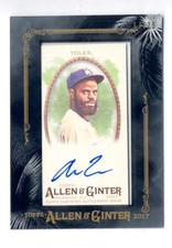 ANDREW TOLES 2017 TOPPS ALLEN & GINTER MINI FRAMED BLACK AUTO #17/25