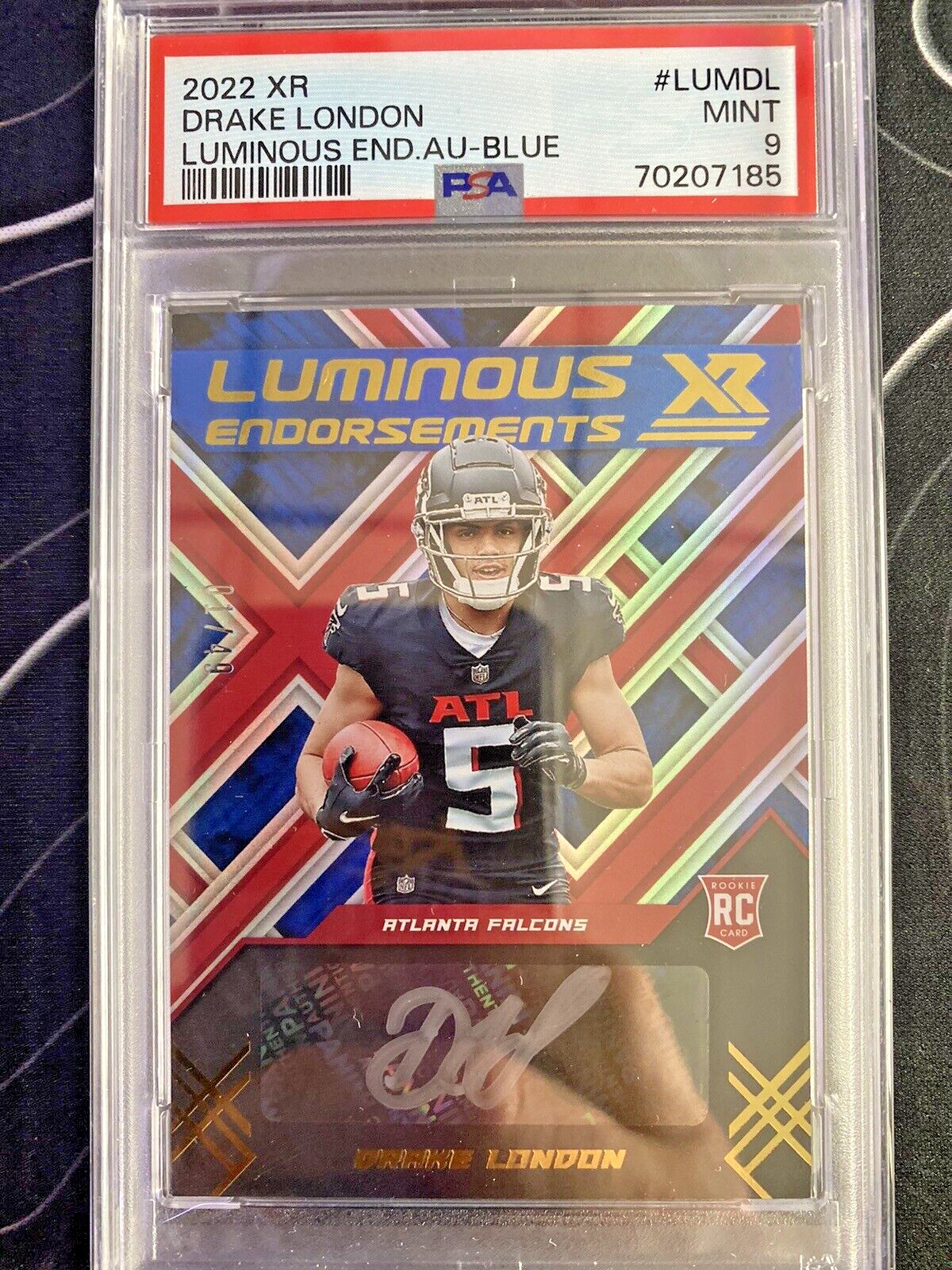 Drake London Panini XR Luminous Endorsements #LUMDL Blue