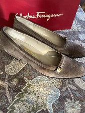 SALVATORE FERRAGAMO Adele Suede Brown Women's Heels - Size 9 - MADE IN ITALY