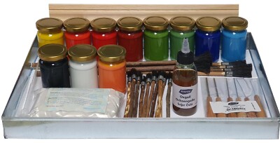 (40 Teilig) Marmorier Lernset 3, Ebru Öğrenme Seti 3 , Marbling learning set 3