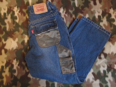 blue jeans with cargo pockets