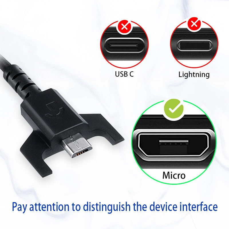 Cable de carga USB para mouse inalámbrico Logitech G403 G703 G903 G900 GPro GPX Foto 3 de 4