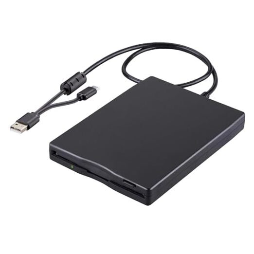 Floppy Disk Reader, 3.5 inch External USB & Type-C 1.44MB FDD Floppy Disk-image