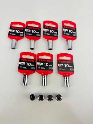 Tekton 1/4'' Drive CR-V 10MM Chrome Vanadium 14115 *LOT OF 11*