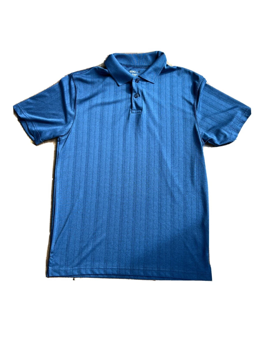 Haggar Cool 18 Performance Polo Shirt Mens Small Short Sleeve Blue Polyester
