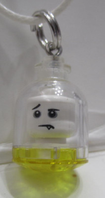 LEGO 24'' Dome Necklace (White Worried Face / White Cord)