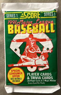 1991 Score Pack Charles Nagy Indians (Top) Mickey Hatcher Dodgers (Back)