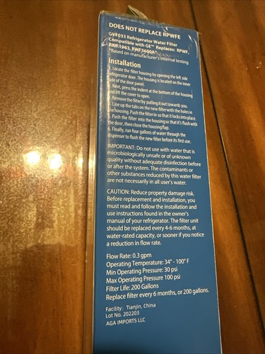 Great Value Refrigerator Water Filter Replaces Ge Model RPWF GVF033 - Picture 5 of 10