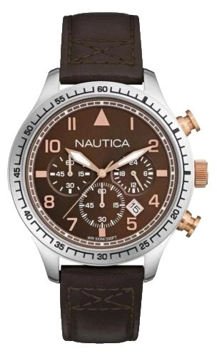 Banda de acero inoxidable Nautica Relojes de pulsera con cronógrafo