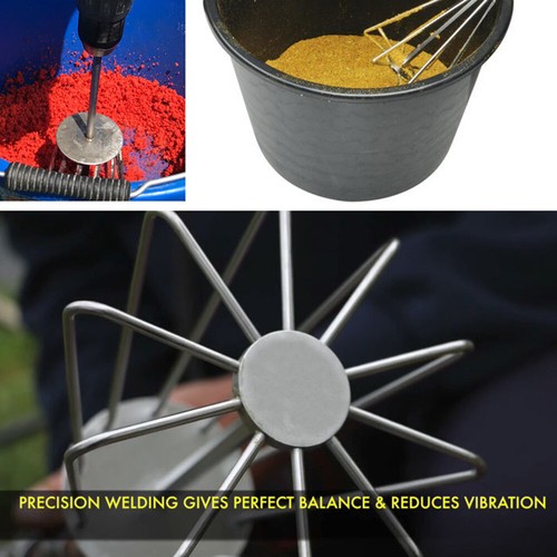Stainless Steel Groundbait Mixer Carp Fishing Lure Bait Whisk Mixing