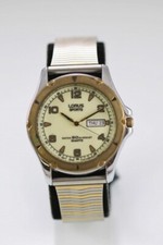 Lorus Sports Watch Men Stainless Steel Silver Gold 50m Batt Luminescent Quartz