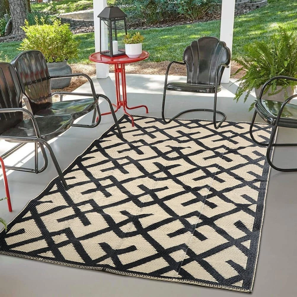 Outdoor Patio Rugs Waterproof, Reversible Plastic Straw Rug, Camping Mat  for Outdoor Decor, RV, Deck, Picnic, Camper, Balcony, Backyard