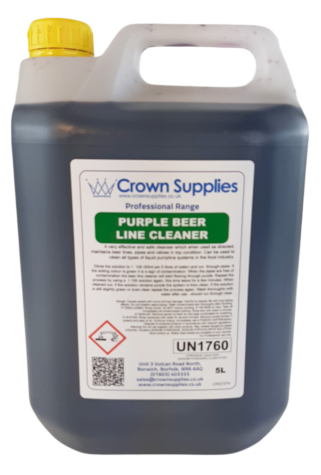 Crown Supplies Professional Beer Line Cleaner with Purple Indicator
